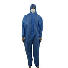 Blue disposable SMS coveralls and suits_